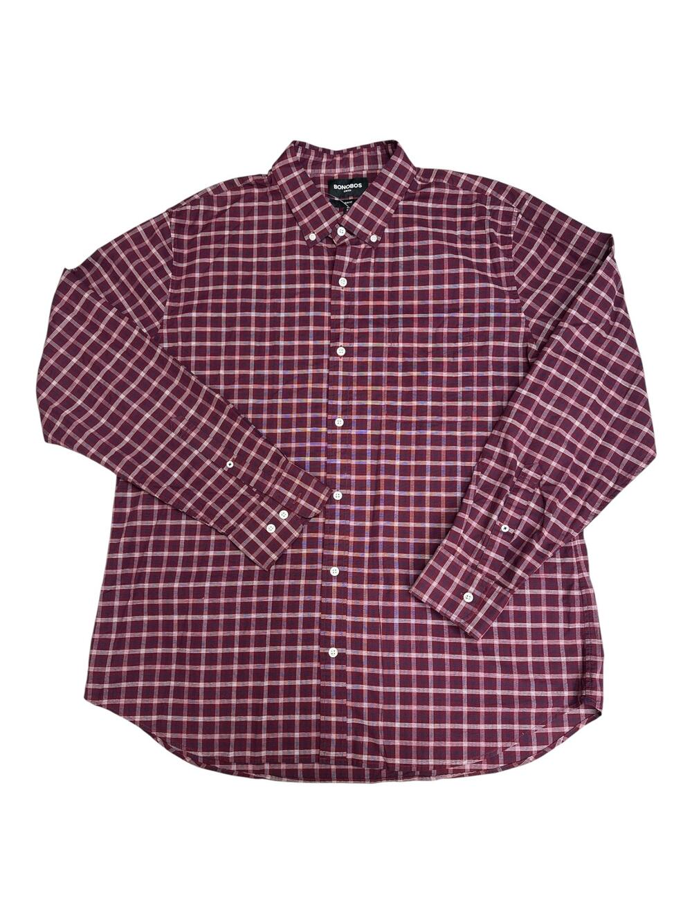 Bonobos XXL Stretch Slim Fit Men's Long Sleeve Button Front Shirt Plaid NWT